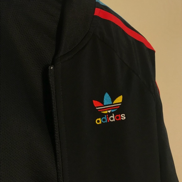 Primary Three Stripe Adidas Bomber Jacket - Picture 4 of 5